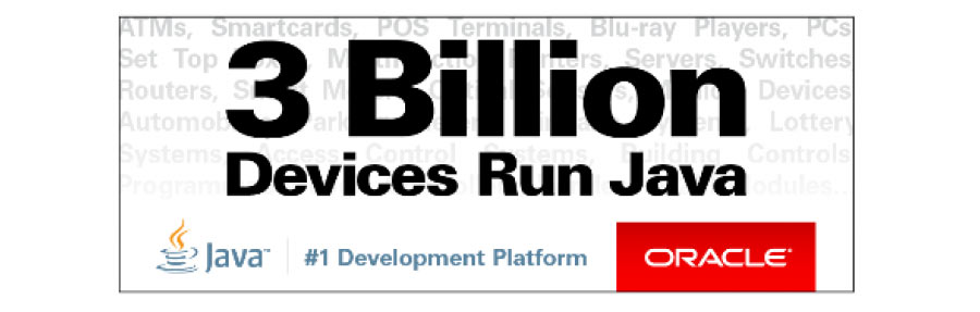 جاوا روی 3 بیلیون سه میلیارد دستگاه در جهان کار می‌کند